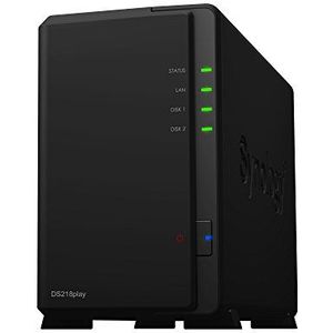 Synology DS218PLAY/16TB-RED 16TB (2x 8TB WD rood) 2 Bay Desktop NAS-eenheid
