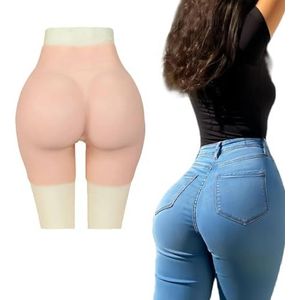 FSYH Open Bodem Siliconen Nep Butt Panty Heupen Body Shaper Enhancer Gewatteerde Push Up Panty Kunstmatige Buttock voor Vrouwen,Wheat colored,L