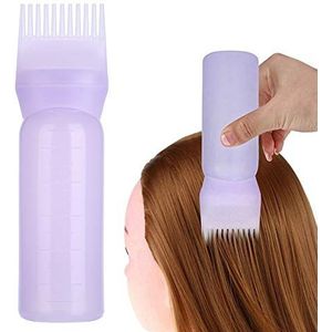 Wortelkam applicator fles, 3 kleuren lichtgewicht haarverffles met graduele schaal voor borstel shampoo haarkleur olie kam applicator gereedschap (blauw)