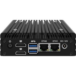 KINGDEL Mini PC, 2-poorts i226 2.5G LAN Fanless Firewall VPN-router N100 tot 3,40 GHz HTPC-computer, 8 GB DDR5 RAM 512 GB NVMe SSD 2xUSB 3.2, 2xHDMI 2.0