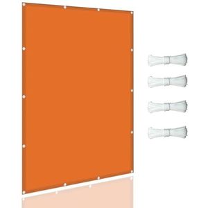 Buitenluifel 4 x 5.5 m Rechthoekig Waterafstotend Zonnezeil, Zonnebrandcrème UV-scherm met Nylon Touw, voor Buitentuin Yard Balkons, Oranje