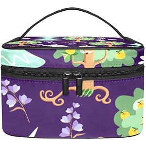 eenhoorn make-up organizer tas, reismake-up tas organizer case draagbare cosmetische tas voor vrouwen en meisjes toiletartikelen, Meerkleurig, 22.5x15x13.8cm/8.9x5.9x5.4in