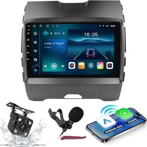 Android 14 Autoradio Navi voor Edge 2015-2018 9 ""Screenradio met draadloze carplay Android Car GPS Navigatie-ondersteuning Bluetooth 5.0 HIFI FM 5G-WiFi SWC MIC-camera,M150s