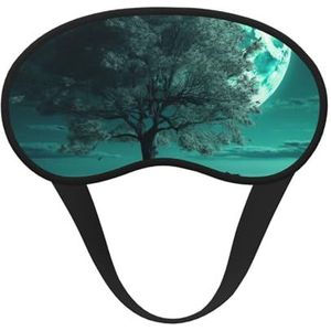 Teal Tree in Moonlight Slaapmasker voor zijslaper, lichtblokkerende nachtmaskers voor slapen oogmasker voor vrouwen mannen oogbedekking zachte comfortabele oogschaduw voor reizen, dutje