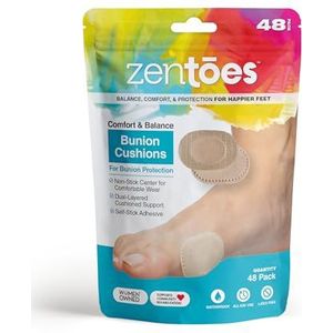 ZenToes Premium eeltknobbels - anti-aanbaklaag, waterdichte en geurbestendige kussens, voorkomt wrijving en druk (48 tellen)