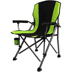 Campingstoel Tuinstoel Opvouwbare Vissen Stoel Met Hoge Rug Outdoor Gazon Seat Opvouwbare Quad Arm Kruk Met Bekerhouder En Bestuurbare Voet Pad Klapstoel Strandstoel(Grün)