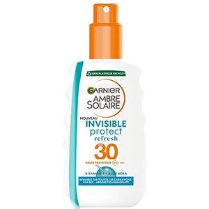 GARNIER Ambre Solaire Invisible Protect Refresh SPF 30 Beschermingsspray, beschermt tegen UVA en UVB, vitamine E en aloë vera, veganistisch en dierproefvrij, voor alle huidtypes, 200 ml