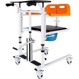 SAYEYBU Hydraulic Lift Chair, Patient Transfer Chair Adjustable Lifting Height, Transfer Wheelchair for Home with Potty, for Senior Elderly Disabled Handicapped Transport Chair Lift Aid,Oranje