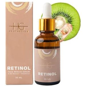 HG AESTHETICS Retinol Serum met Vitamine E - Anti-veroudering Gezichtsserum - Anti Rimpel Gezicht Serum - Gezichtsverzorging Tegen Mee-eters en Pigmentvlekken - Acnebehandeling (30ml)