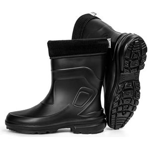 HEYO Jessy Rubberlaarzen voor dames, halfhoog, waterdicht, gevoerd, voor herfst en winter, zwart, 42 EU