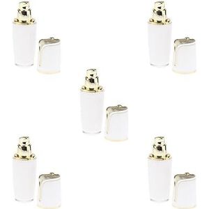 5 Set van Lege Hervulbare Acryl Pomp Druk Fles Container Jar voor Lotion 30ml, Goud+Wit