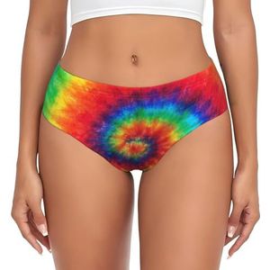 ALLiYa Tie Dye Hippies damesslips, comfortabel en veelzijdig ondergoed voor dagelijks gebruik, Zwart, 4XL