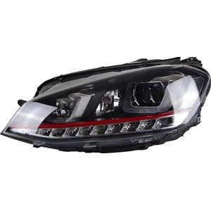 Car Headlight Protective Auto-onderdelen Koplampen 2U Led-dagrijverlichting Dual Projector DRL Accesorios Voor VW Voor Golf 7 Voor MK7 2013 2014 2015 2016 2017 Stofkap voor koplampen (Color : Kit Red