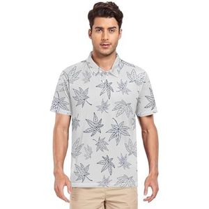 LI ZHI XIN Heren poloshirt korte mouwen werk T-shirt zomer top klassieke kraag sweatshirt met 2 knopen voor golf tennis outdoor sport herfst bladeren esdoorn bladeren, Meerkleurig, S