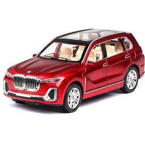 For BMW X7 SUV Auto Model Gegoten Voertuigen Legering Speelgoed Simulatie Met Zes Deuren Geopend Geluid & Lichte Auto Speelgoed 1:24 (Color : Red)