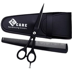 YSCARE Baardschaar, haarschaar, snor schaar, premium kappersschaar, extra scherp, kappersschaar, roestvrij staal (14,9 cm)