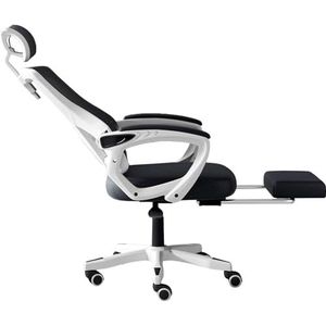Bureaustoel Grote hoge rugleuning Bureaustoelen Pu-leer Ergonomische bureaustoel met beensteun en lendensteun Bureaustoel