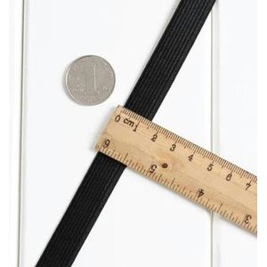 5 meter platte elastische band rubberen band voor het naaien van kleding broek accessoires stretch riem kledingstuk doe-het-naaien stof breedte 15-60 mm-zwart 15 mm-5