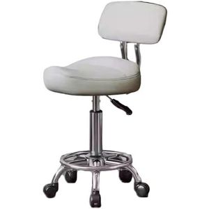 JAVPTAV Zadelstoel, hydraulische zadelkruk met rugleuning, 360 ° draaibare ergonomische stoel, salonzadelstoel met voetsteun voor schoonheidssalon, massage, tandartspraktijk, thuiskantoor (kleur 2)