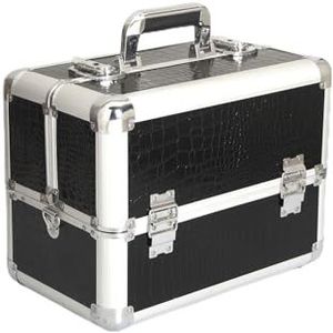 Croco Imitatie Nail Art Opbergkoffer - ZWART