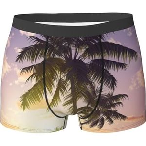 HJRT Herenondergoed, zacht, ademend, boxershort, vochtafvoerend, stretch, heren, zomer, palmboomstammen voor heren, Zwart, M