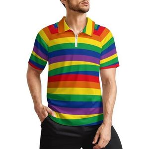 LGBT Rainbow The Gay Heren Golfpoloshirts Klassieke Fit T-shirt met korte mouwen Gedrukt Casual Sportkleding Top S