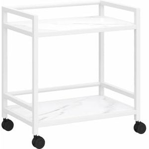 PP-Vic Salon Schoonheidswagen, Metalen Rolwagen, Opbergstation Voor Kappers, Grote Mobiele Organisatiewagen, Praktische Rolwagen Voor Spa, Woonkamer, Badkamer, Keuken,2f white