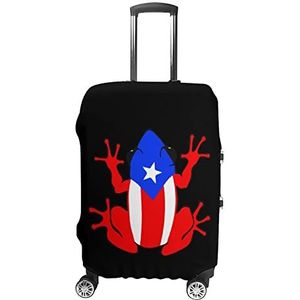 Puerto Rico Vlag Kikker Print Reizen Bagage Cover Wasbare Koffer Protector Past 19-32 Inch Bagage