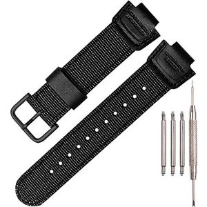 XBHSW Nylon lederen horlogeband compatibel met Casio 16 mm serie DW5600 6900 MCW100 AWGM100 GA100 110 GLS-100 herenhorloge vervangende band