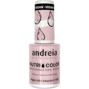 Andreia Professional NutriColor - ademende veganistische nagellak - kleur NC21 melkachtig roze - 10,5 ml