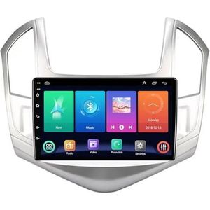 Dubbele DIN Android 14 autoradio voor Chevrolet Cruze 2012-2015 9 Duim QLED Touch screen-met Draadloze Carplay Android Auto GPS navigatie 4G WiFi Stuurwielbediening achteruitrijcamera(B,P3 WIFI 4-Core