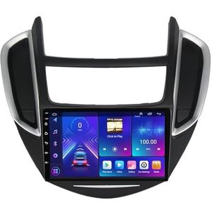 Dubbele DIN Android 14 autoradio voor Chevrolet Trax 2014-2016 9 Duim QLED Touch screen-met Draadloze Carplay Android Auto GPS navigatie 4G WiFi Stuurwielbediening achteruitrijcamera(P5 4G+WIFI 8Core
