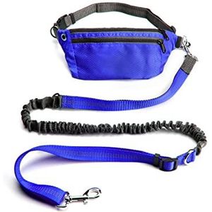 Huisdier Aangelijnd Jogging Training Wandelen Intrekbare bungee hondenriem voor grote honden Accessoires Hondenriem (Size : Blue Set)