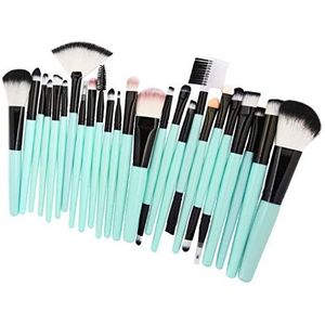 25Pcs Make-up Cosmetische Borstels Set Voor Foundation Poeder Concealer Mengen Groen Zwart