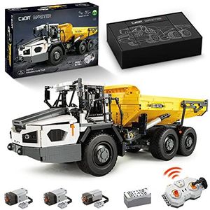 CaDA Master C61054w Technic Dump Truck bouwstenen, 3067 delen kipper vrachtwagen techniek op afstand bestuurde auto met motor en LED-verlichting (wordt geleverd met luxe originele verpakking)