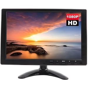 10.1-inch scherm voor , 1366x768 16: 9 draagbare HDMI-monitor 800: 1 contrasterende computermonitors met monitorvoet dubbele luidsprekers ondersteunen VGA, HDMI, BNC, AV,