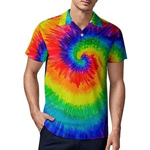 Cool Tie Dye heren golf poloshirt zomer korte mouw T-shirt casual sneldrogende T-shirts L