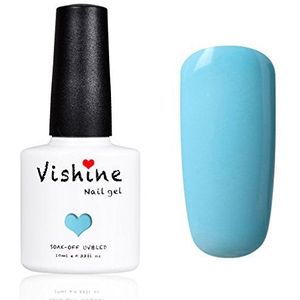 Vishine Gelnagellak, semi-permanent, gel, UV, LED, soak off, manicure, 10 ml, hemelsblauw 1341