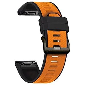 INEOUT Snel compatibel met riem compatibel met Garmin Epix Sport Smart Watch Band 22mm Silicone Watchband Compatibel met Garmin MARQ/Nadering S62 / Fenix5 6 7 armband (Color : Orange black, Size :