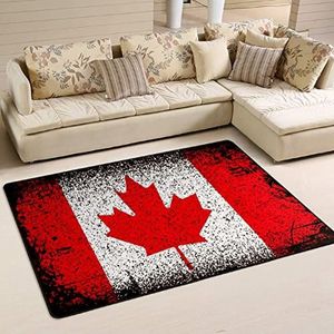 Gebied tapijten 100 x 150 cm, Canada vlag rood esdoornblad welkom mat print gebied tapijten voor slaapkamer water absorberend woonkamer tapijt, voor strand, kinderkamer