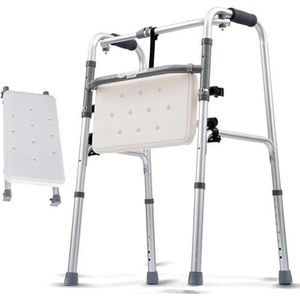 CAIYZH Geriatrische Seniorenlooprek, in Hoogte Verstelbaar Looprek Met Gevoerde Zitting, Stevig En Lichtgewicht, Geschikt Voor Ouderen En Gehandicapten