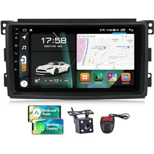 Android 13 Autoradio 9 Duim Touch Display Voor Mercedes Benz Smart Fortwo 2006-2009 Met Draadloze Carplay Android Auto/FM RDS DAB+/BT 5.0/Bediening op het stuur + Camera en DVR(NF-3)