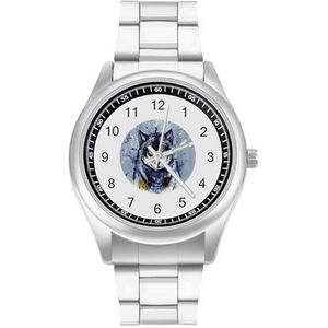 Wolf Schilderij Klassieke Heren Horloges Voor Vrouwen Casual Mode Zakelijke Jurk Horloge Geschenken