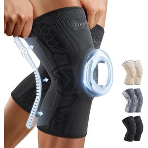 CAMBIVO 2 Stuks Kniebrace voor Dames en Heren, Gecomprimeerde Kniebandage met Patella Gelpads en Zijstabilisatoren, Artrose Kniebandage voor Hardlopen, Meniscusscheuren, Artritis