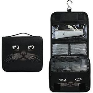 Schattige katten opknoping opvouwbare toilettas cosmetische make-up tas reizen kit organizer opslag waszakken tas voor vrouwen meisjes badkamer