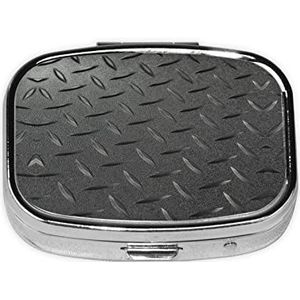 Abstracte Diamant Plaat Print Pil Doos Draagbare 2 Compartimenten Metalen Pil Case Pil Organizer Voor Opslag Vitaminen Visolie Medicatie
