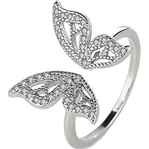 Verstelbare Ring Vlinder Ring Vrouwelijke Diamant Temperament Ring Retro Staart Ring Een Ring, Goud, Eén Maat