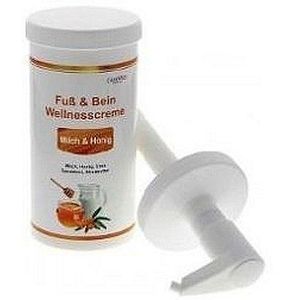 CareMed Voet- en beenwellnesscrème, melk en honing, 450 ml, met dispenser