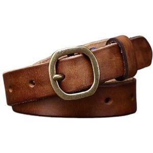 Skinny Vintage Riem Van Koeienhuid Met Slijtageplekken - 2,3 Cm Brede Tailleband Echt Leer For Jeans En Jurken(Brown,105cm/41"")