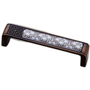 UQMBCEFDQ Klassieke Chinese keramische kasthandgrepen, eenvoudige Europese lade kledingkast deurgrepen, woondecoratie hardware-accessoires (maat: koffie 6175 96 gatafstand)